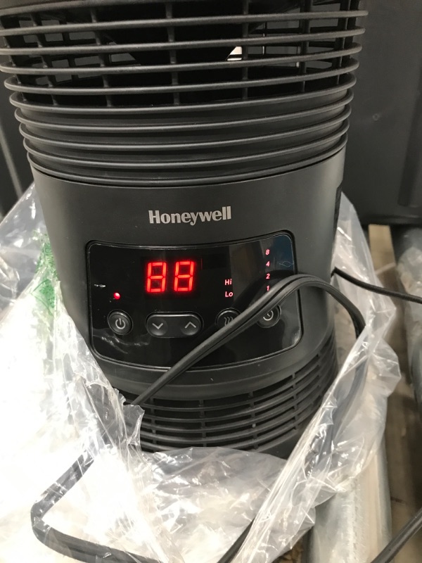 Photo 4 of Honeywell HHF370B 360 Degree Surround Fan Forced Heater with Surround Heat Output Charcoal Grey Energy Efficient Portable Heater with Adjustable Thermostat & 2 Heat Settings , Black