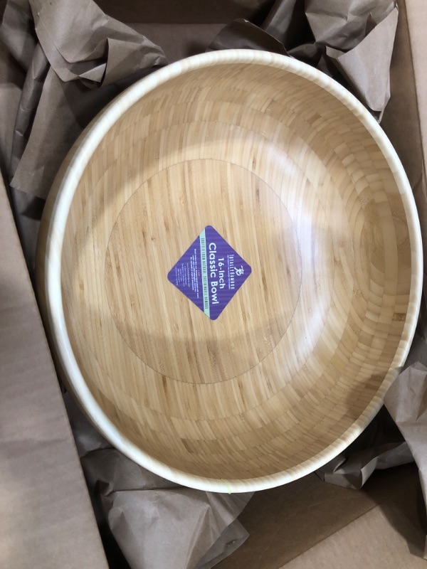 Photo 2 of **VERY MINOR CRACK**
Totally Bamboo Classic Extra-Large Bamboo Serving Bowl 16 X 16 X 6
