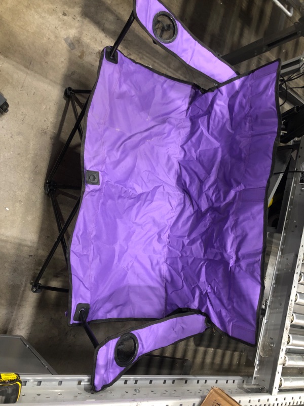 Photo 2 of (*SEE NOTES FOR DETAILS*)  2 Person Folding Loveseat Comfortable Double Foldable Camping Chair Folding Lawn chairs for Outside (*PURPLE)