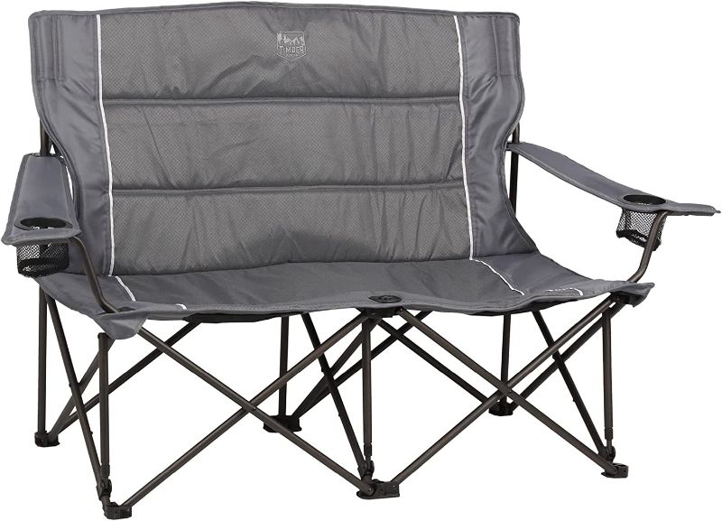 Photo 1 of (*SEE NOTES FOR DETAILS*)  2 Person Folding Loveseat Comfortable Double Foldable Camping Chair Folding Lawn chairs for Outside (*PURPLE)