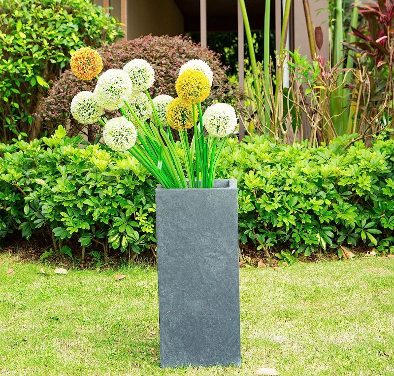 Photo 1 of Kante RF0002C-C60121 Lightweight Concrete Modern Rectangle Outdoor Planter, Charcoal