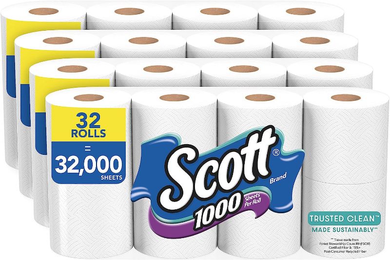 Photo 2 of Scott Trusted Clean Toilet Paper, 32 Regular Rolls, Septic-Safe Toilet Tissue, 1-Ply Rolls