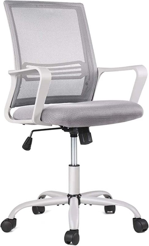 Photo 1 of Adjustable Home Office Chair Mid Back Breathable Mesh, Height Adjustable, Comfortable Armrests, Padded Seat, Ergonomic Lumbar Support, Swivel Rolling, Tilting Function
