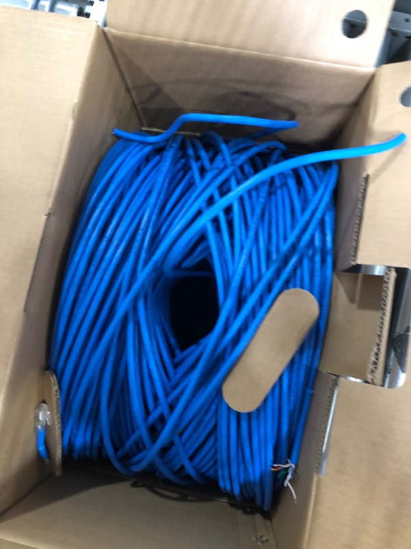 Photo 2 of 550MHZ CAT6 Plenum Cable 1000ft Blue, 23AWG 4Pair, Solid Network Cable Unshielded Twisted Pair (UTP), Available in Blue, White, Yellow, Gray, Purple, Green & Black (Blue)