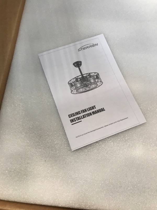 Photo 1 of STERREN 20 Inch Caged Ceiling Fan with Lights Remote Control, Flush Mount Rustic Low Profile Ceiling Fans with Lights Vintage Black Enclosed Ceiling Fan for Farmhouse Bedroom