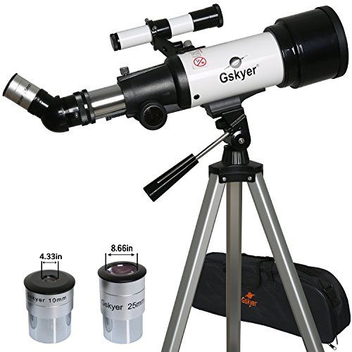 Photo 1 of Gskyer Refractor 400x70mm Travel Telescope with 2 Eyepiece Aluminium Tripod & Canvas Case
