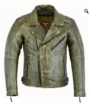 Photo 1 of A&H APPAREL MENS LEATHER MOTORCYCLE JACKET GENUINE COWHIDE ZIP OUT LINING JACKET M