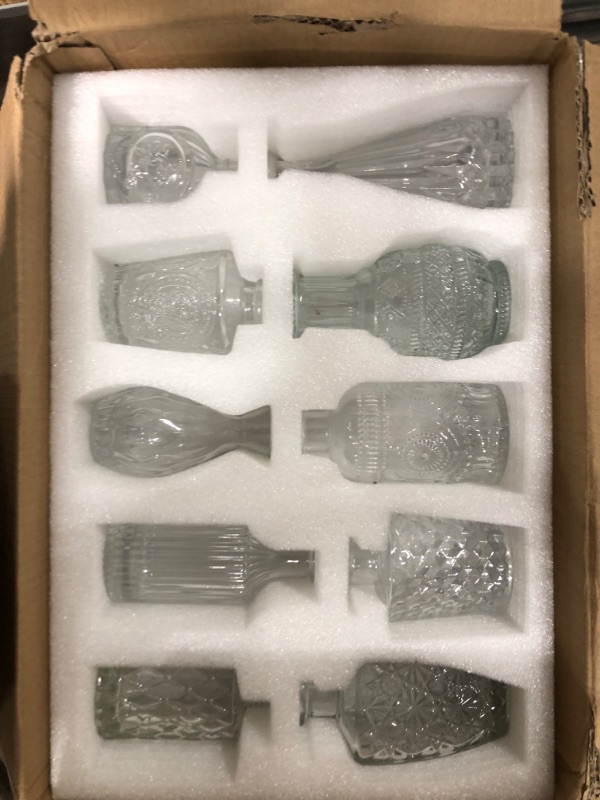 Photo 1 of 10 pack assorted style glass miniature vases 