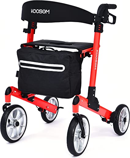 Photo 1 of Koosom Rollator Walkers with Seat and Brakes Heavy Duty with 10" Wheels,2 Ways Folding Senior Walker
