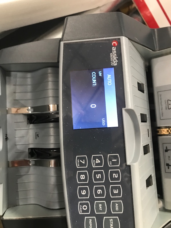 Photo 2 of Cassida 6600 UV – USA Business Grade Money Counter with UV/IR Counterfeit Detection – Top Loading Bill Counting Machine w/ ValuCount™, Add and Batch Modes – Fast Counting Speed 1,400 Notes/Min UV Counterfeit Detection Machine