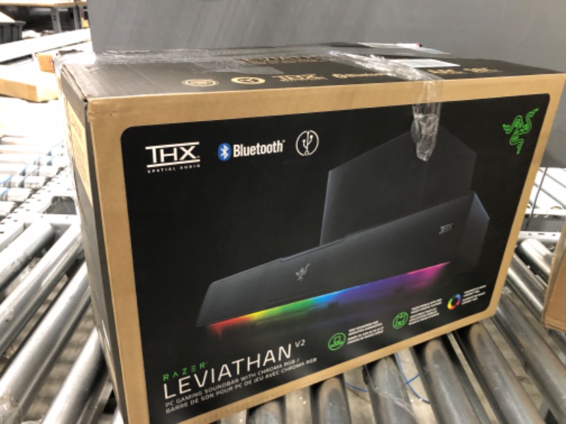 Photo 7 of Razer Leviathan V2: Multi-Driver PC Gaming Soundbar with Subwoofer - THX Spatial Audio - Compact Design - Chroma RGB - Bluetooth 5.2 - for PC, Desktop/Laptop, Smartphones, Tablets & Nintendo Switch