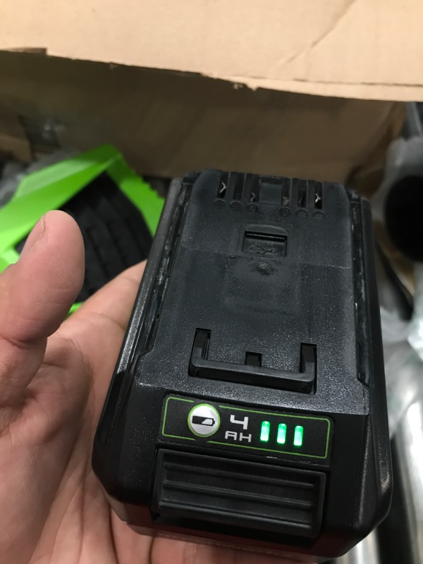 Photo 5 of ***PARTS ONLY*** Greenworks 24-Volt 110 MPH 450 CFM Cordless Blower (4.0Ah Battery & Charger Included) ""CHARGER UNIT DOES NOT WORK CAN NOT TEST DEVICE """