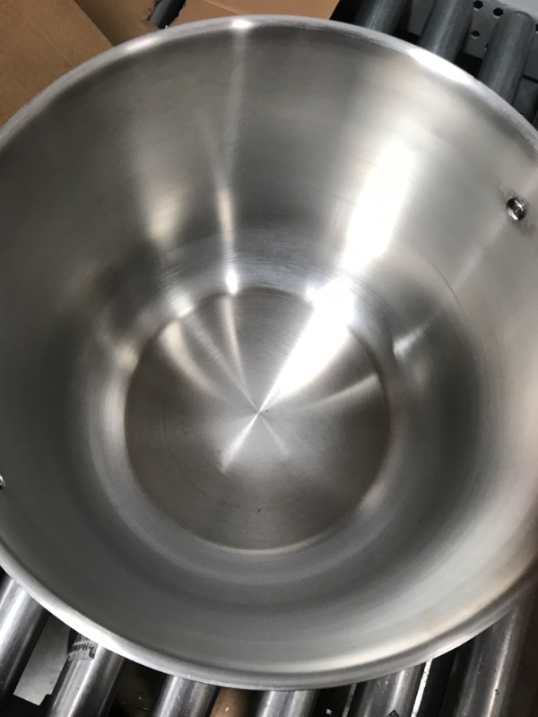 Photo 3 of 15-Quart Stainless Steel Stock Pot - 18/8 Food Grade Stainless Steel Heavy Duty Induction - Large Stock Pot, Stew Pot, Simmering Pot, Soup Pot with See Through Lid, Dishwasher Safe - NutriChef NCSP23 19 Quart Pot