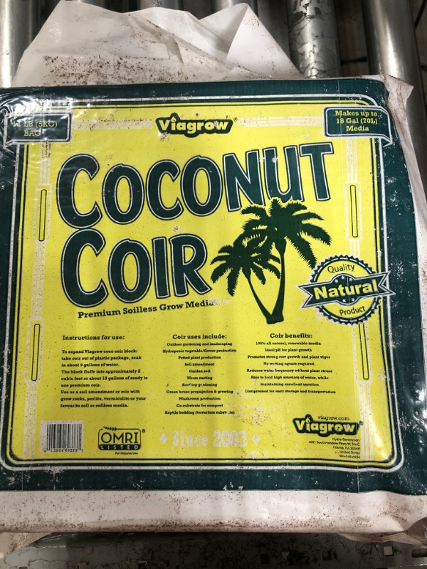 Photo 1 of 11 lb. Coconut Coir Block Soilless Grow Media (2-Pack)