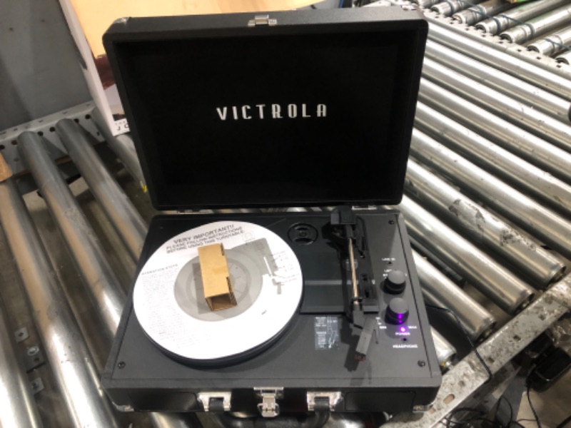 Photo 2 of Victrola Vintage 3-Speed Bluetooth Portable Suitcase Record Player with Built-in Speakers | Upgraded Turntable Audio Sound| Includes Extra Stylus | Black, Model Number: VSC-550BT-BK, 1SFA
.