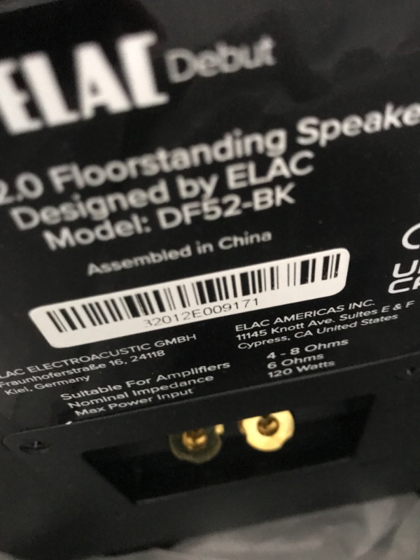 Photo 2 of ELAC Debut 2.0 F5.2 Floorstanding 3-Way Speaker (Black, Single)