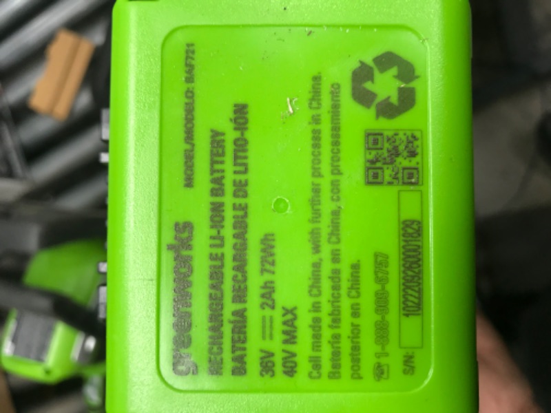 Photo 6 of **MINOR TEAR & WEAR, USED, TESTED**Greenworks 12-Inch 40V Cordless Chainsaw, 2.0 AH Battery Included 20262