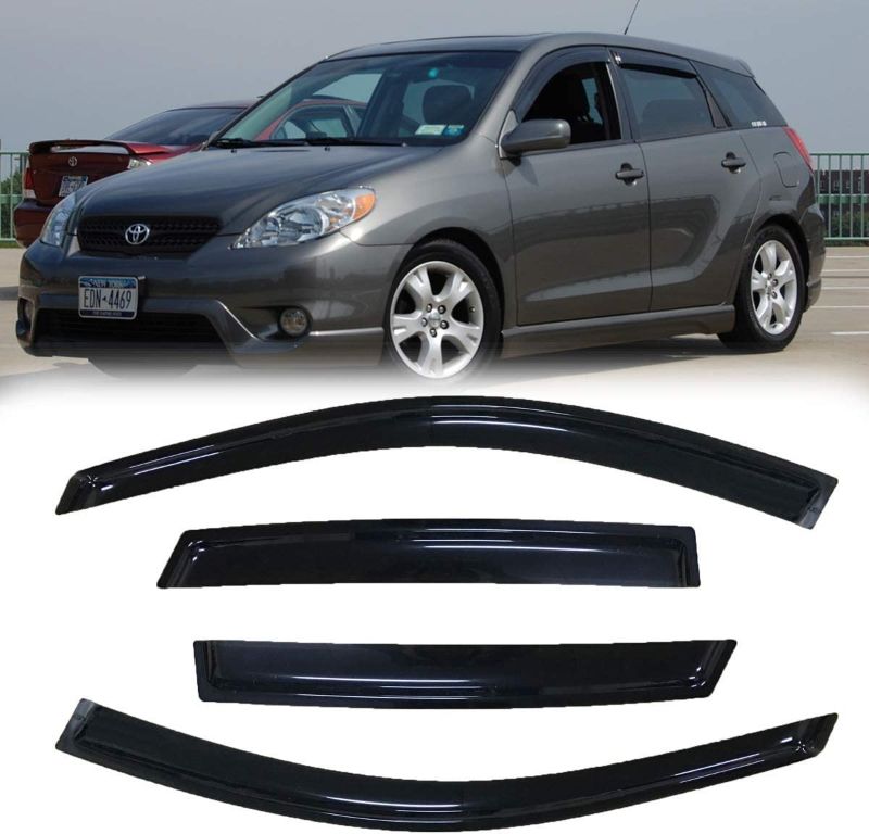 Photo 1 of *READ NOTES*VICOJETOR 94455 Original Side Window Wind Deflector, 4pcs Out-Channel Tape-On Nice Rain Guards Set, Window Visor fit for for 2003-2008 Pontiac Vibe/Toyota Matrix
