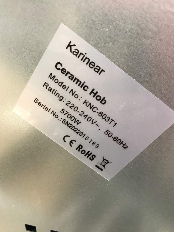 Photo 1 of Karinear Electric Ceramic Cooktop, 24 Inch Electric Cooktop, 3 Burners Built-in Radiant Electric Stove Top with Timer, Child Safety Lock, Sensor Touch Control, 5700W 220-240V Hard Wire(NO PLUG) electric cooktop 3 burners