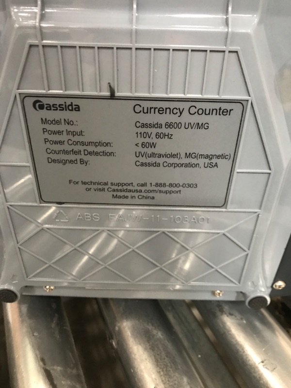 Photo 3 of Cassida 6600 UV/MG – USA Business Grade Money Counter with UV/MG/IR Counterfeit Detection – Top Loading Bill Counting Machine w/ ValuCount™, Add and Batch Modes – Fast Counting Speed 1,400 Notes/Min UV/MG Counterfeit Detection Machine