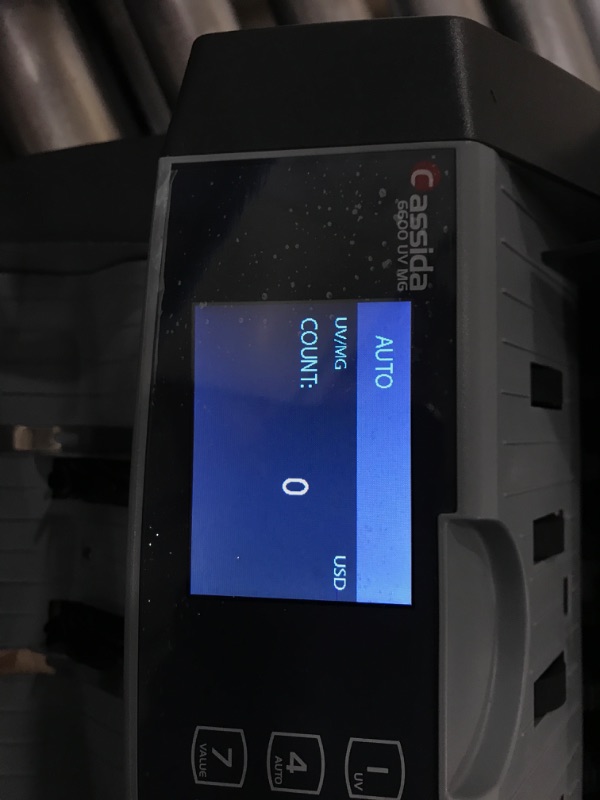 Photo 5 of Cassida 6600 UV/MG – USA Business Grade Money Counter with UV/MG/IR Counterfeit Detection – Top Loading Bill Counting Machine w/ ValuCount™, Add and Batch Modes – Fast Counting Speed 1,400 Notes/Min UV/MG Counterfeit Detection Machine