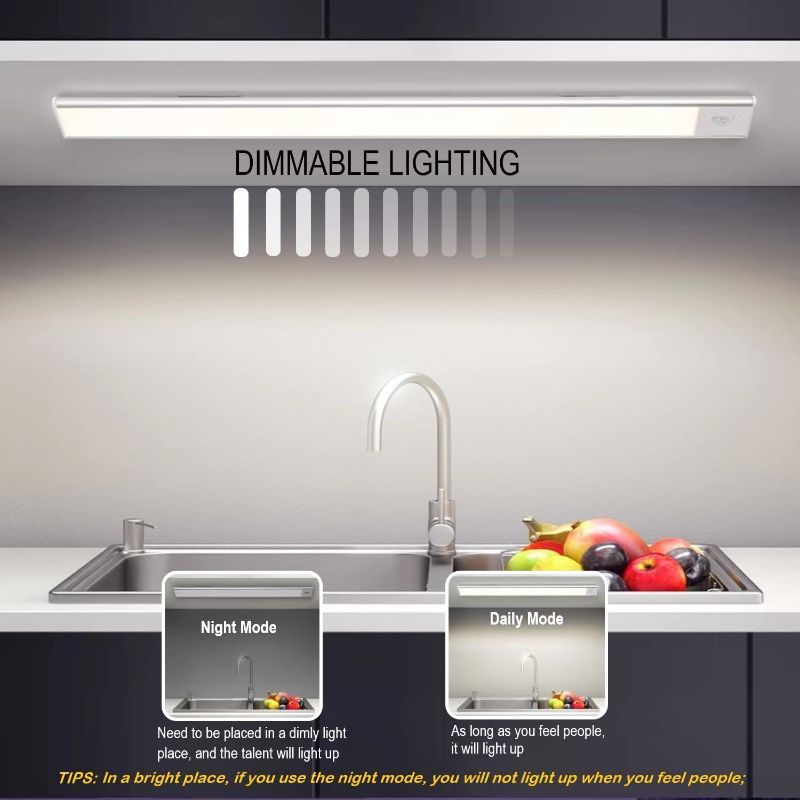 Photo 1 of EverBrite 70LED Dimmer Under Cabinet Lighting, Hand Wave Control & Motion Sensor, Magnetic Under Counter Lighting, Ultra Thin LED Light Bar for Closet, Cabinet and Hallway, 300 Lumen, 6000K