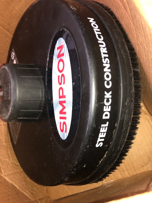 Photo 4 of (UNABLE TO TEST) Simpson Cleaning 80165 Universal Scrubber, Rated 15" Steel Pressure Washer Surface Cleaner for Cold Water Machines, 1/4" Quick Connection, Recommended Min 3000 Max of 3700 PSI, Black
