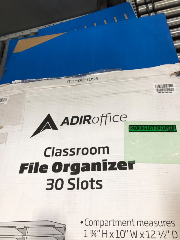 Photo 4 of AdirOffice 30-Slot Blue Classroom File Organizer