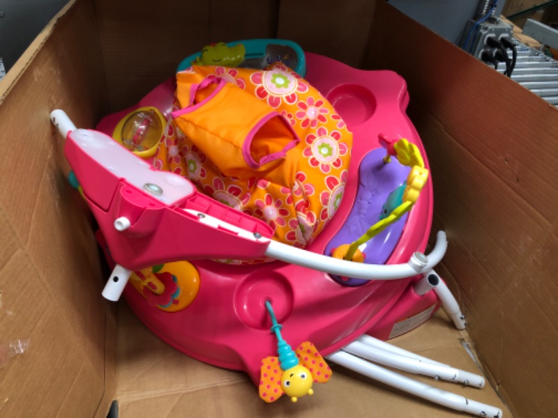 Photo 1 of **MISSING PARTS** Fisher-Price Jumperoo Baby Bouncer and Activity Center with Spinning Seat plus Lights Music Sounds and Baby Toys, Pink Petals