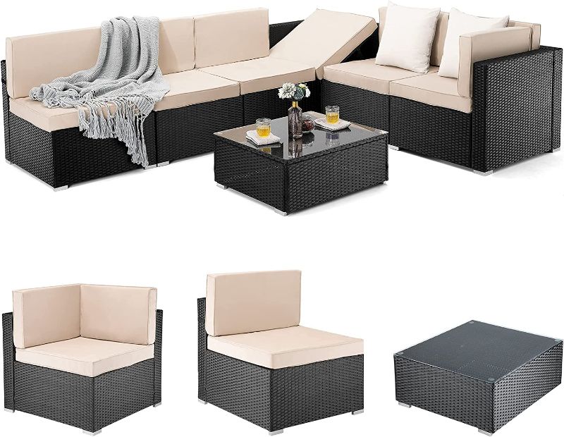 Photo 1 of **INCOMPLETE**
Pamapic 7 Pieces Outdoor Sectional Furniture?Wicker Patio sectional Furniture Sets?All-Weather Rattan Sectional Sofa Conversation Set with Coffee Table and Washable Couch Cushions Covers **BOX 1 OF 3**
