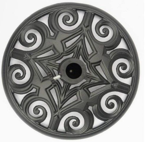 Photo 1 of 17.7 in. Cast Iron Patio Umbrella Base Black
