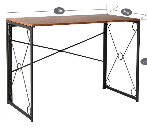 Photo 1 of Vecelo Writing Computer Folding Desk Sturdy Steel Laptop Table for Home Office Work
