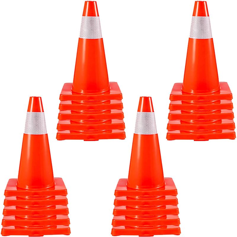 Photo 1 of 
VEVOR 20Pack 18" Traffic Cones, Safety Road Parking Cones PVC Base, Orange Traffic Cone with Reflective Collars, Hazard Construction Cones for Home...
Pattern Name:Traffic Cones
Size:18"(20Cones)