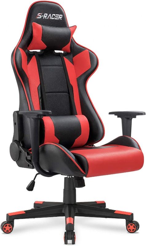 Photo 1 of  Gaming Chair, Office Chair High Back Computer Chair Leather Desk Chair Racing Executive Ergonomic Adjustable Swivel Task Chair with Headrest