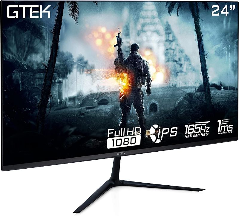 Photo 1 of GTEK 24 Inch Gaming Monitor IPS, 165Hz Frameless Display Full HD 1920 x 1080P, IPS Technology 1ms, Supports 144Hz HDR, FreeSync, DisplayPort/HDMI, VESA - F2465P
