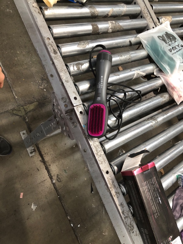 Photo 2 of **USED** APOKE 3 in 1 Hair Dryer Brush & Straightener Brush, Professional 1200W Powerful Ceramic Tourmaline Ionic Hot Air Brush, 3 Heat/2 Speed Settings One Step Hair Dryer and Styler for All Hair Types Rose