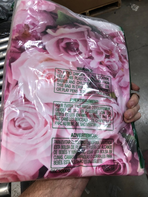 Photo 3 of **USED** BINQOO 8x6ft Pink Flowers Backdrops Pink Rose Wall Background Girls Birthday Party Weeding Bridal Shower Anniversary Ceremony Decor 8x6FT(width 240cm x Height 180cm)