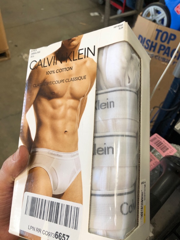 Photo 2 of **USED** Calvin Klein Men's Cotton Classics 6-Pack Hip Brief Medium 6 White