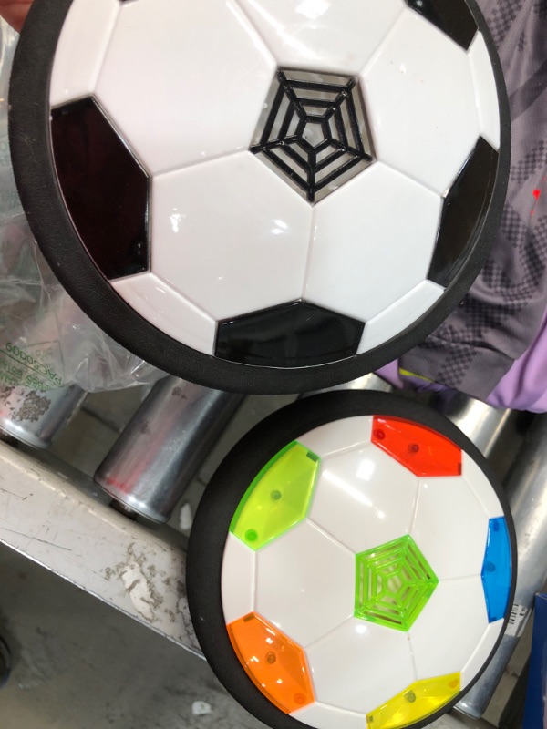 Photo 2 of **USED** Kids Toys Hover Soccer Ball (Set of 2), Battery Operated Air Floating Soccer Ball with LED Light and Soft Foam Bumper, Indoor Outdoor Hover Ball Game Gifts for Age 3 4 5 6 7 8-16 Year Old Boys Girls