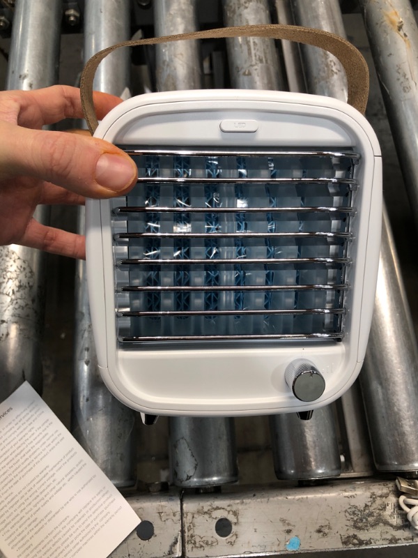 Photo 3 of **USED** Newest Mini Portable Air Conditioners, Desktop Air Coolers Fan with Blue LED for Car Office Dorm, Small Evaporative Humidifier Fans that Blow Cold Air (White, 5.5 * 5 * 6.2 inches)