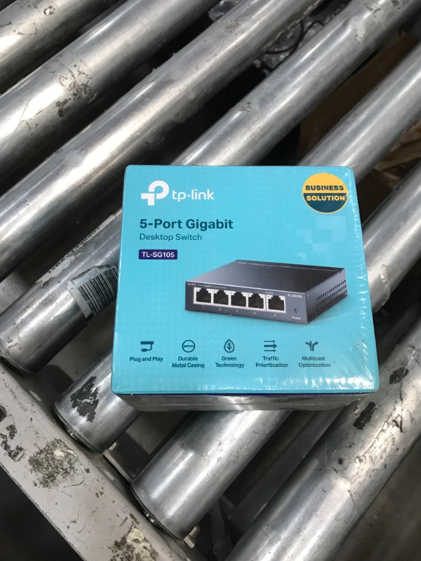 Photo 5 of TP-Link TL-SG105 | 5 Port Gigabit Unmanaged Ethernet Network Switch, Ethernet Splitter | Plug & Play | Fanless Metal Design | Shielded Ports | Traffic Optimization | Limited Lifetime Protection