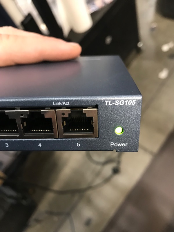 Photo 3 of TP-Link TL-SG105 | 5 Port Gigabit Unmanaged Ethernet Network Switch, Ethernet Splitter | Plug & Play | Fanless Metal Design | Shielded Ports | Traffic Optimization | Limited Lifetime Protection