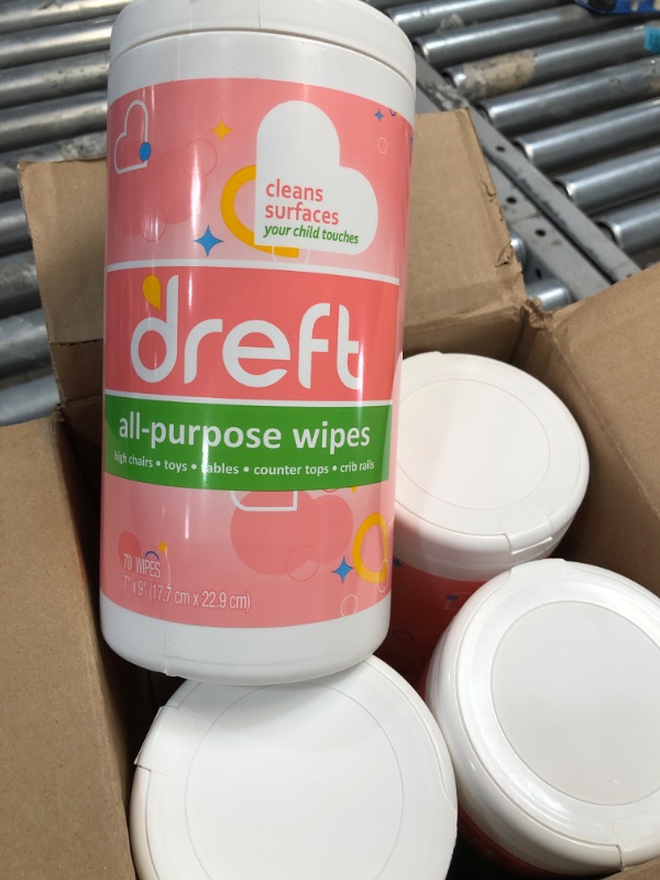 Photo 3 of **NEW** Dreft Multi-Surface All-Purpose Gentle Cleaning Wipes for Baby Toys, Car Seat, High Chair & More, 70 Count (Pack of 4) All Purpose Wipes, Pack of 4