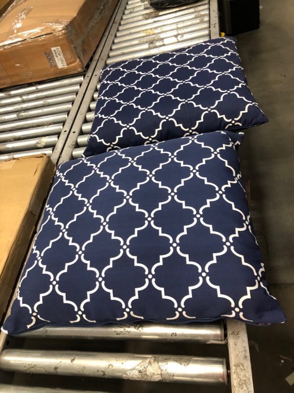 Photo 1 of **PILLOWS ONLY NO BENCH CUSHION***Nigoone Outdoor Loveseat Cushion for Patio Furniture, 24×48 Replacement Bench Deep Seating Glider Cushions with All-Weather Removable Cover, 3-Piece 24D×48L×5H Navy Blue