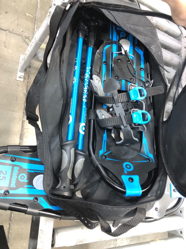 Photo 3 of **USED** Odoland 3-in-1 Snowshoes Set for Men Women Youth Kids with Trekking Poles, Carrying Tote Bag, Light Weight Aluminum Alloy Terrain Snow Shoes,21”/25”/30”