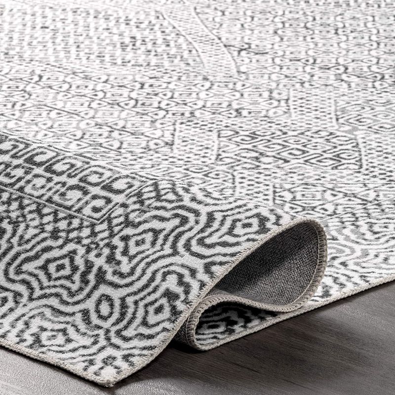 Photo 1 of **SEE NOTES**
nuLOOM Abstract Tribal Machine Washable Area Rug, 5' x 8', Grey
