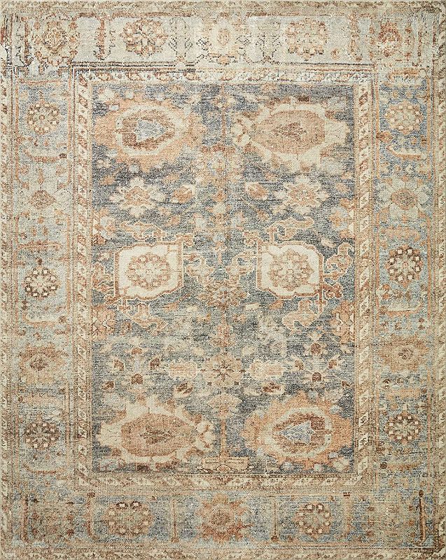 Photo 1 of **MINOR DIRT STAIN**Margot Ocean/Spice 8 ft. 6 in. x 11 ft. 6 in. Oriental 100% Polyester Area Rug
