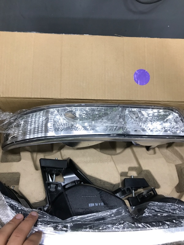 View 3 of PIT66 Headlights, Compatible with 99-02 Chevy Silverado 1500 2500/01-02 Silverado 1500HD 2500HD 3500/00-06 Tahoe Suburban 1500 2500 Clear Lens Chrome Housing Clear Reflector Clear lens Chrome Housing Clear Reflector Basic Style