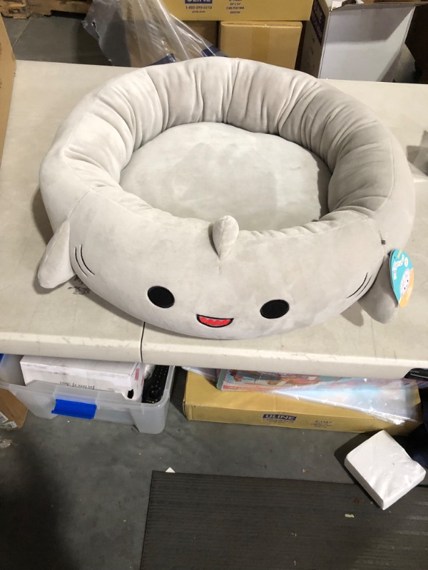 Photo 3 of **USED/SEE NOTES** Squishmallows 24-Inch Gordon Shark Pet Bed - Medium Ultrasoft Official Squishmallows Plush Pet Bed Gordon The Shark Medium 24”x24”