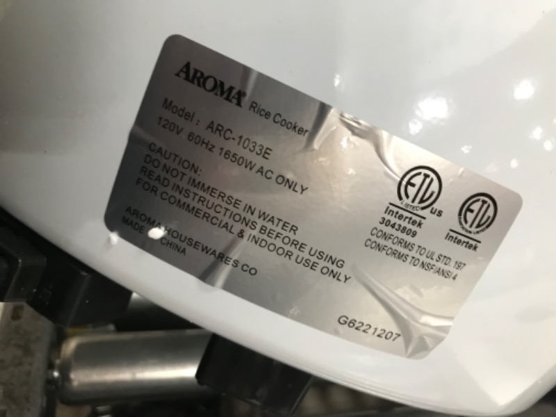 Photo 2 of **SEE NOTES**
Aroma Housewares 60-Cup (Cooked) (30-Cup UNCOOKED) Commercial Rice Cooker (ARC-1033E) 30-Cup Rice Cooker - commercial size